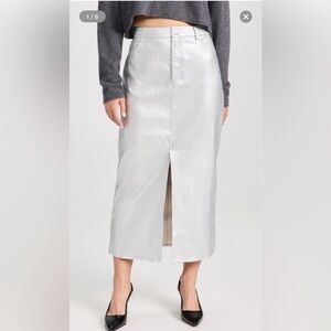 WAYF METALLIC PENCIL SKIRT - M